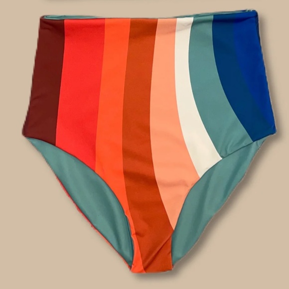 Rad Swim | Indy - Retro Stripes Reversible Tankini, M - Picture 1 of 10
